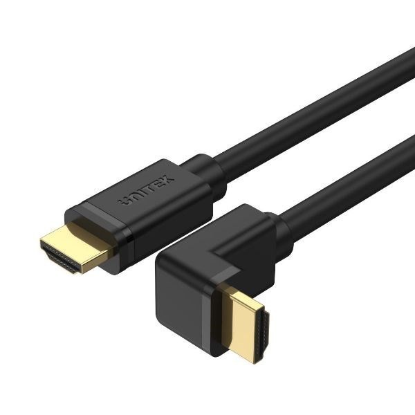 Unitek 3M 4K Hdmi 2.0 Right Angle Cable With 90 Degree Elbow. Supports HDR10, HDCP2.2, 3D & 7.1 Surround Sound. Gold-Plated Connectors.