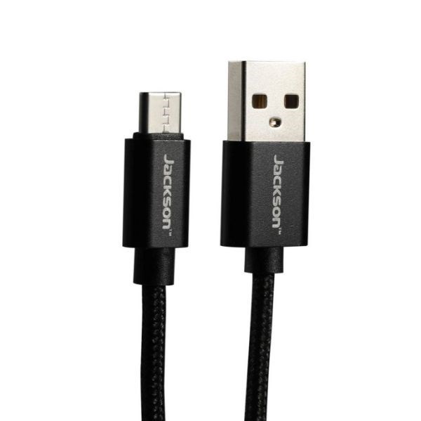 Jackson 1.5M Usb-A To Usb-C SYNC & Charge Cable. Braided Cable Provides Extra Durability, Black Colour.