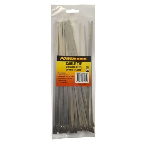 Powerforce Cable Tie 316SS 300MM X 4.6MM 100PK November Monster Sale Extended!