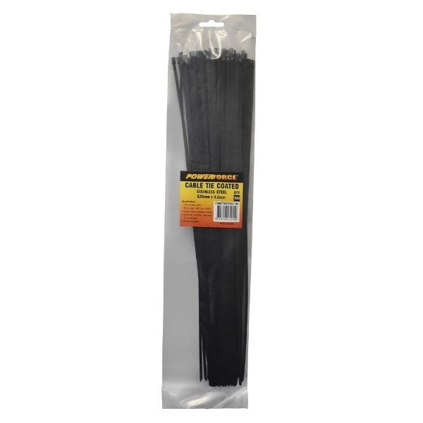 Powerforce Cable Tie 316SS Coated 520MM X 4.6MM 100PK November Monster Sale Extended!