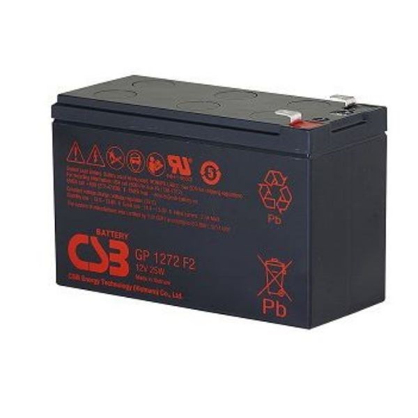 CSB 12V 7.2Ah 25W General Purpose Security Battery For Alarm Systems, Up To 5 Years In Standby Service Or More Than 260 Cycles At 100% Discharge In Cycle Service, F1 Terminal.* Not Recommended For Ups
