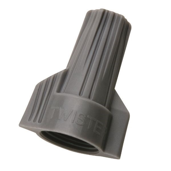 Ideal Industries 57A Grey Twister Wire Connector 75PC Jar. Wire Range Capacity: Min - 3 X 2.5MM2; Max - 2 X 10.0MM2.