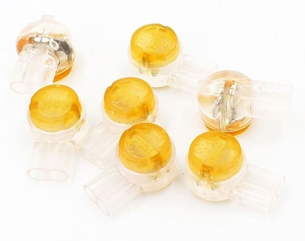 Ideal Industries Uy2 Yellow Idc 2-Wire Butt Splice Jellybean Wire Connector Pack Of 100. For Solid Copper Conductors With 0.4MM2 - 0.9MM2. Compatible With Idl33-719.