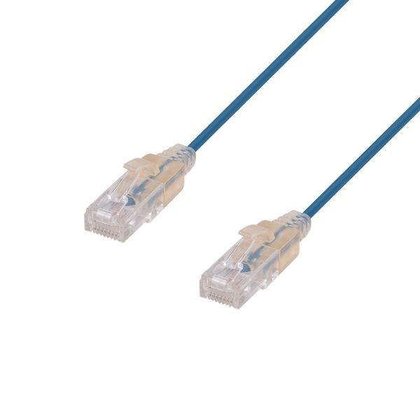 Dynamix Plse-C6-0.5 Cat6A RJ45 Patch Lead - 50CM - Blue Utp - 10G - 30Awg - Ultra-Slim - Gold Plated - PoE 802.3Af
