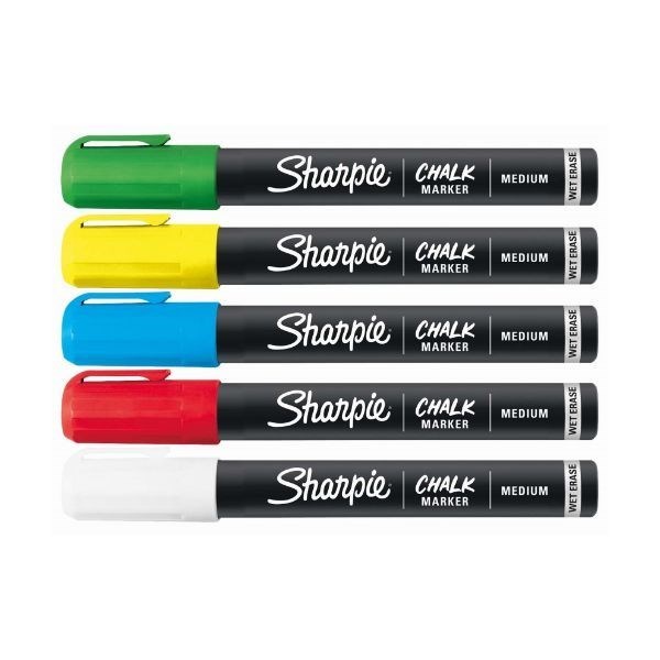 Sharpie Assorted Chalk Wet Erase Marker Pack Of 5