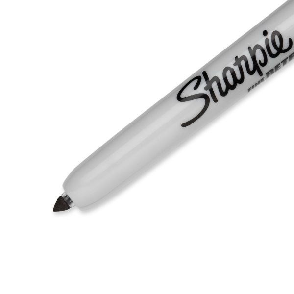 Sharpie Rectactable Permanent Black Marker (Moq 12) W/ Fine Bullet 1.0MM