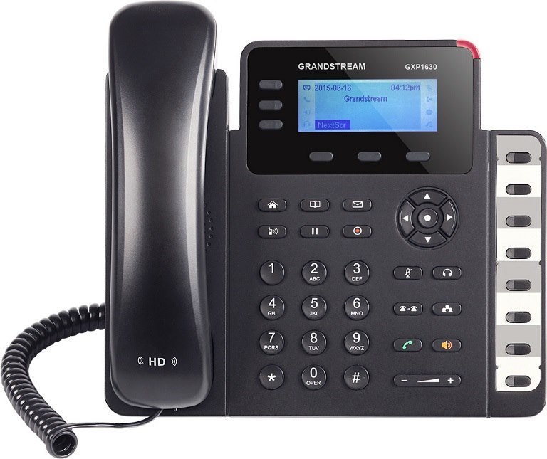Grandstream GXP1630 IP Phone - Corded - Wall Mountable, Desktop - Black