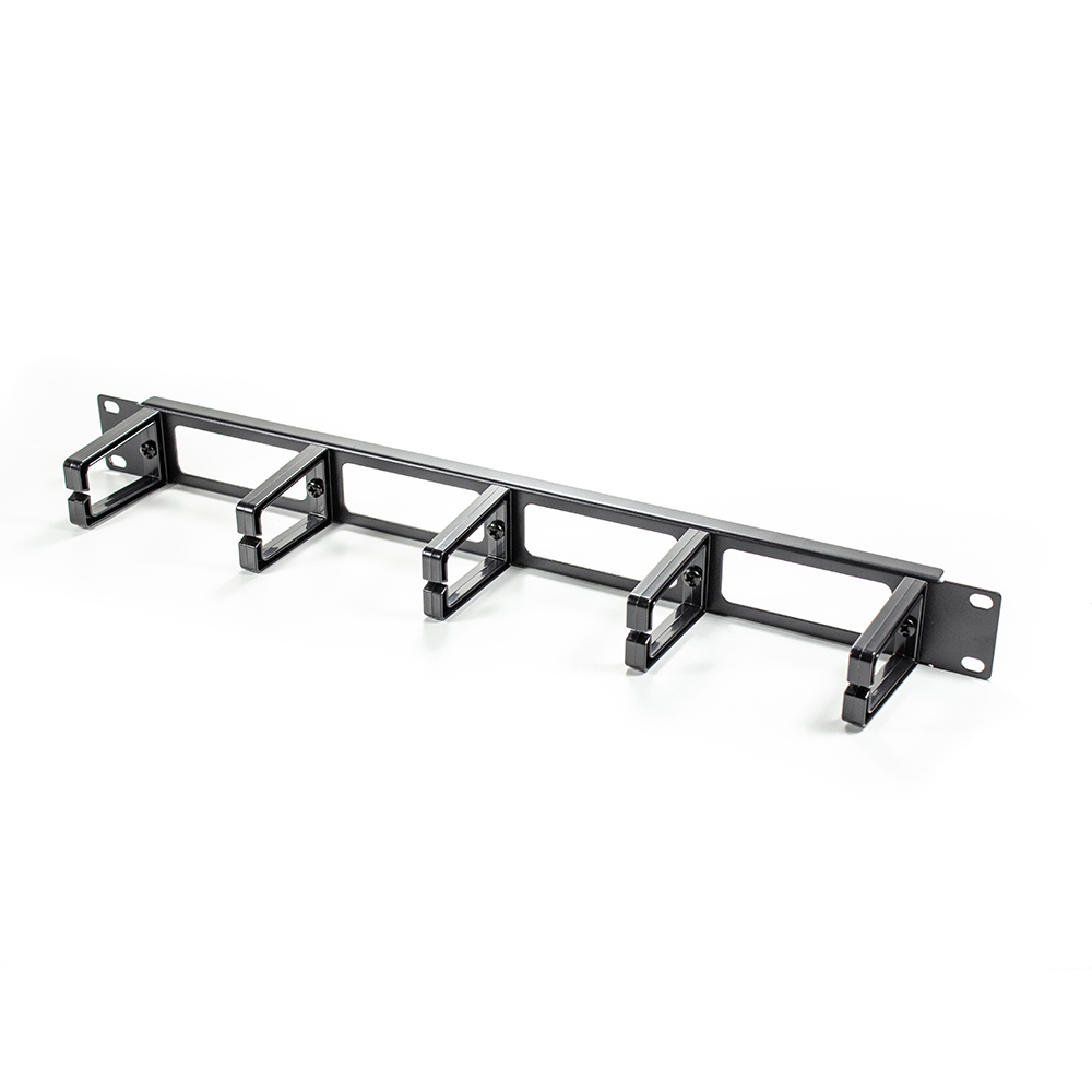 Serveredge 1Ru Horizontal 5 Rings Cable Management Rail - Metal Body Plastic Fingers & Rear Cable Entry Holes