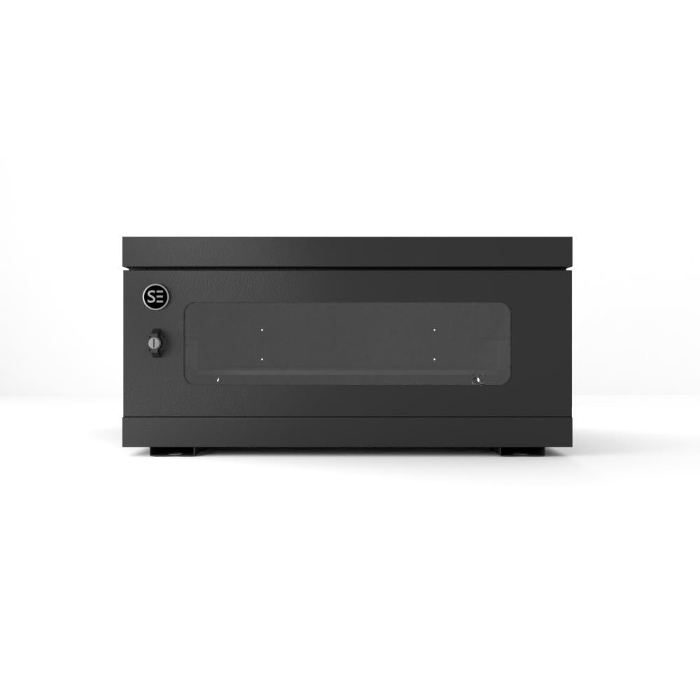 Serveredge 4Ru Fully Assembled Wall Mounted Cabinet - 528W X 450D X 281H Includes:Toughened Glass DoorQuick Release Lockable Side PanelL-Shaped RailsCut Out Slots For Fans20 X Cage Nuts Screws & Washe