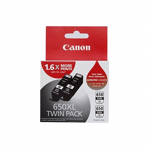 Canon PGI 650 XL Original Extra Large Yield Inkjet Toner Cartridge - Twin-pack - Pigment Black - 2 Pack