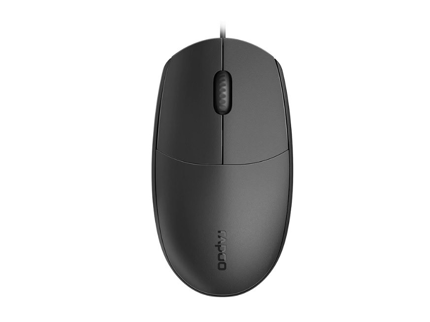 Rapoo N100 Wired Usb Optical 1600Dpi Mouse - Black