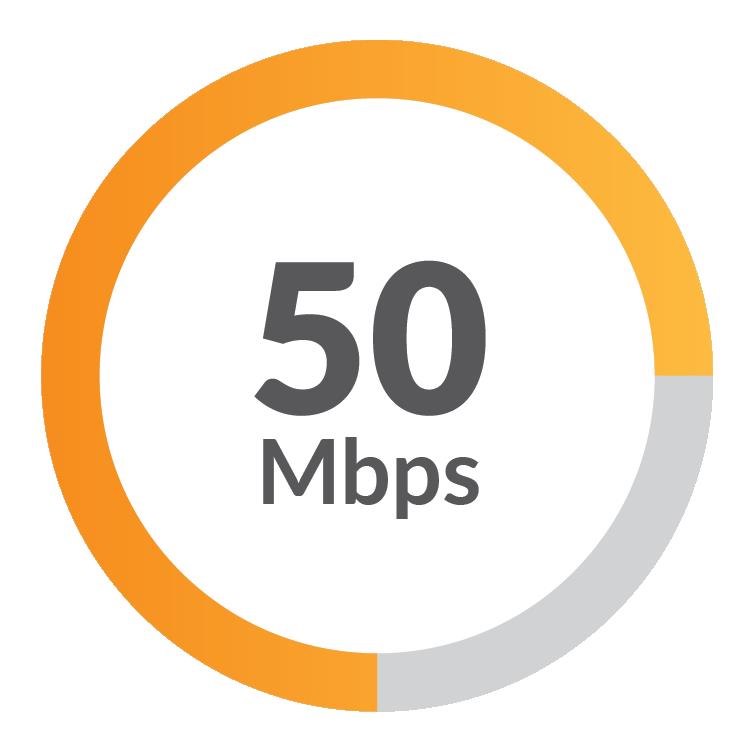 Internet Bandwidth 50/50 Mbp/s