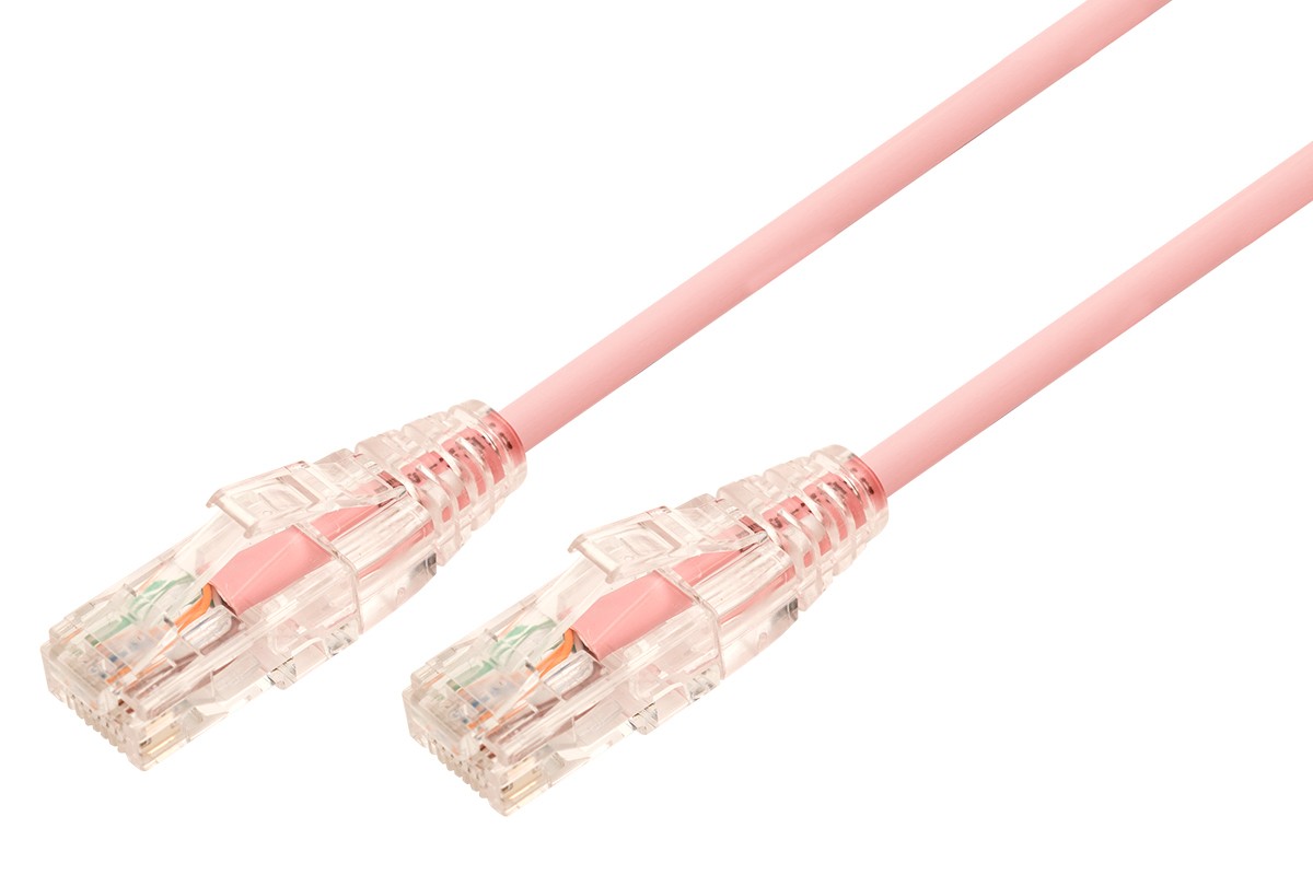 Comsol 1M 10GbE Ultra Thin Cat 6A Utp Snagless Patch Cable LSZH (Low Smoke Zero Halogen) - Salmon Pink