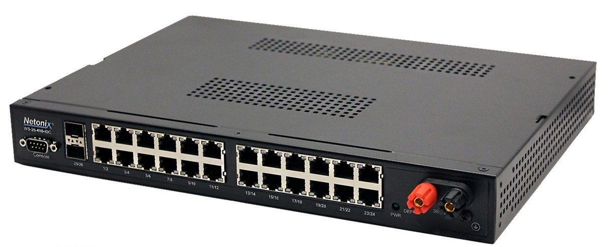 Netonix 24-Port Managed PoE Switch 24V-48V Idc PoE + 2SFP Uplink Ports 400W | Ntx-Ws-26400-Idc