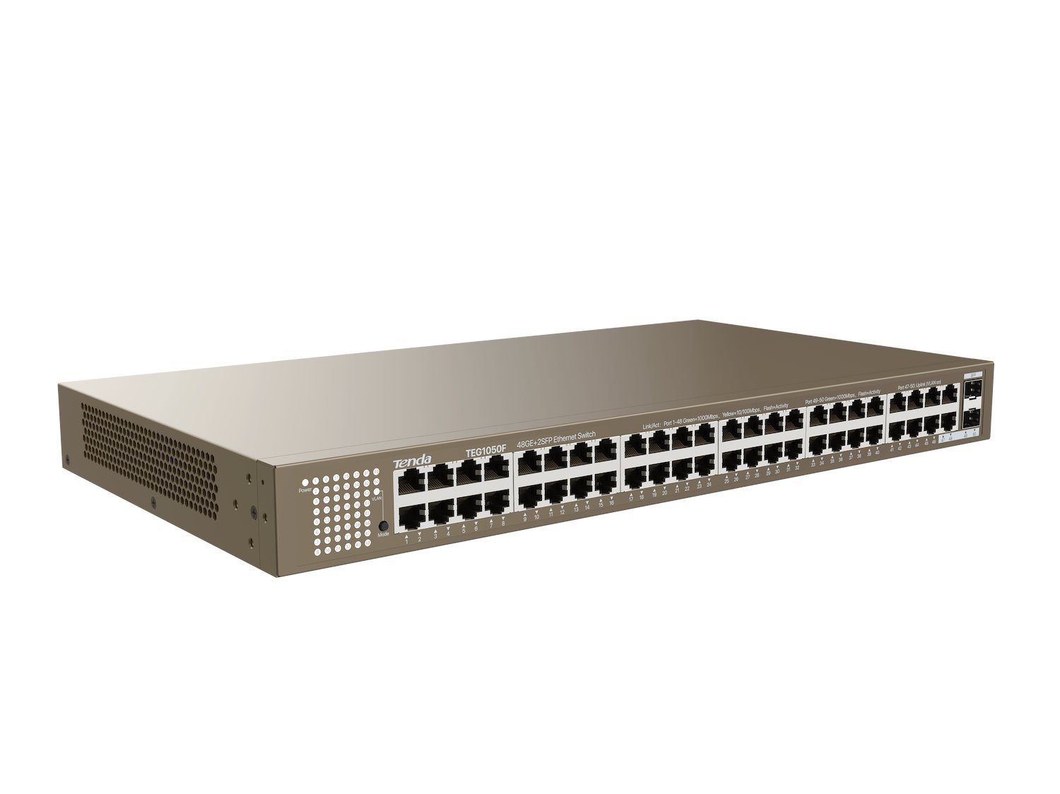 Tenda 48 Port Gigabit Unmanaged Ethernet Switch, 2X Independent Gigabit SFP Slots