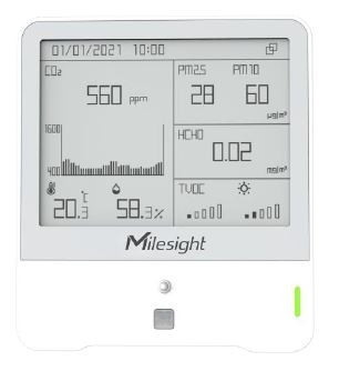 Milesight Indoor Ambience Monitor - Temp, Humidity, Pir, Light, Tvoc, Co2, Hcho, Barometric, PM*