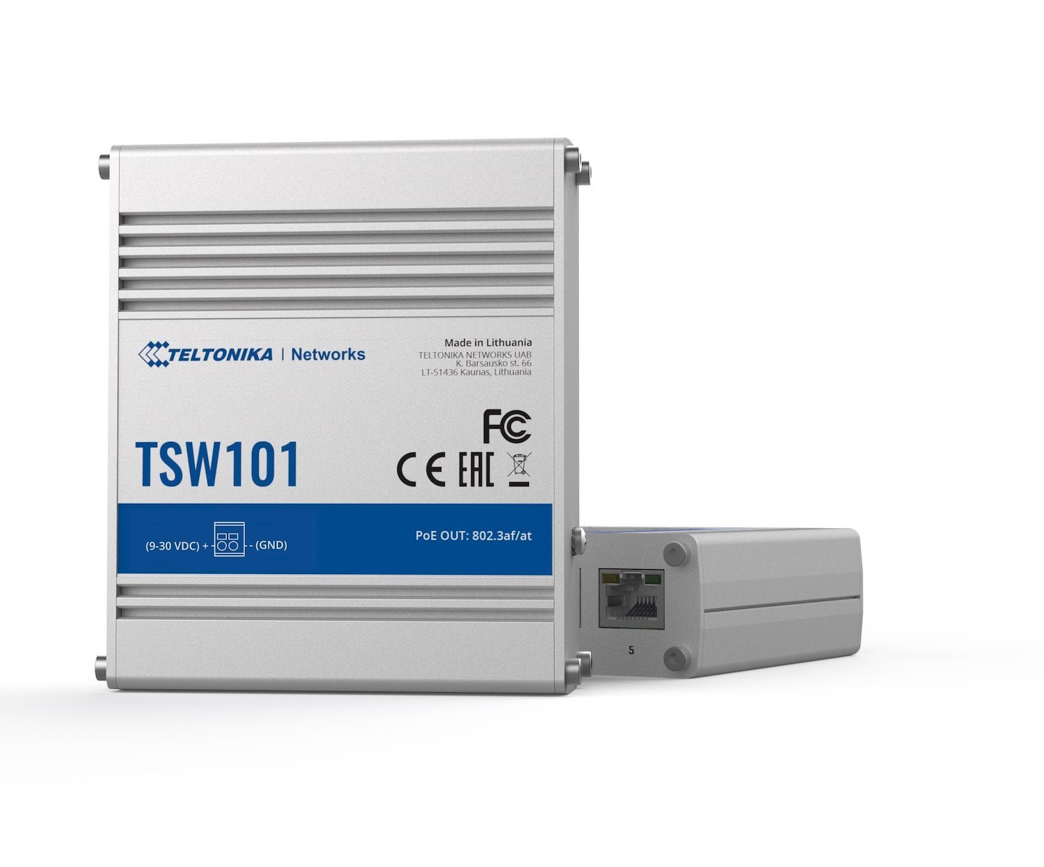 Teltonika Industrial 5 Port Gigabit Switch, Supports Auto Mdi/Mdix Crossover - Unmanaged