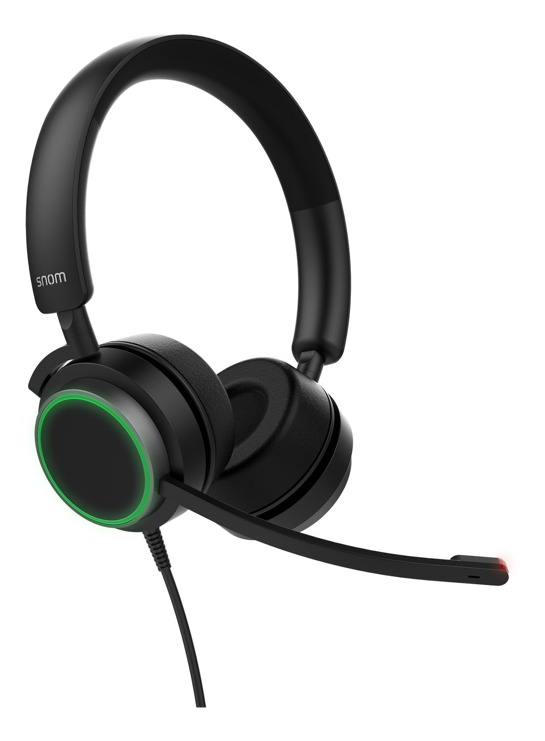 Snom A330d Binaural Over-Ear Headset, Passive Noise Cancellation, VoIP Phone Headset, USB/3.5mm