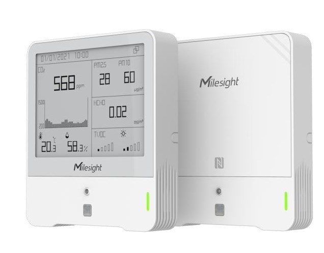 Milesight Indoor Ambience Monitor - Temp, Humidity, Pir, Light, Tvoc, Co2, Barometric, PM2.5/10