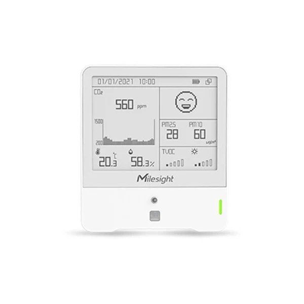 Milesight Indoor Ambience Monitor - Temp, Humidity, Pir, Light, Tvoc, Co2, Barometric, PM2.5/10