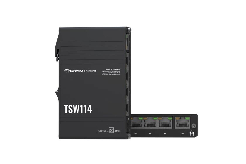 Teltonika Industrial 5 Port Gigabit Switch, Supports Auto Mdi/Mdix Crossover - Unmanaged (10Gbps)