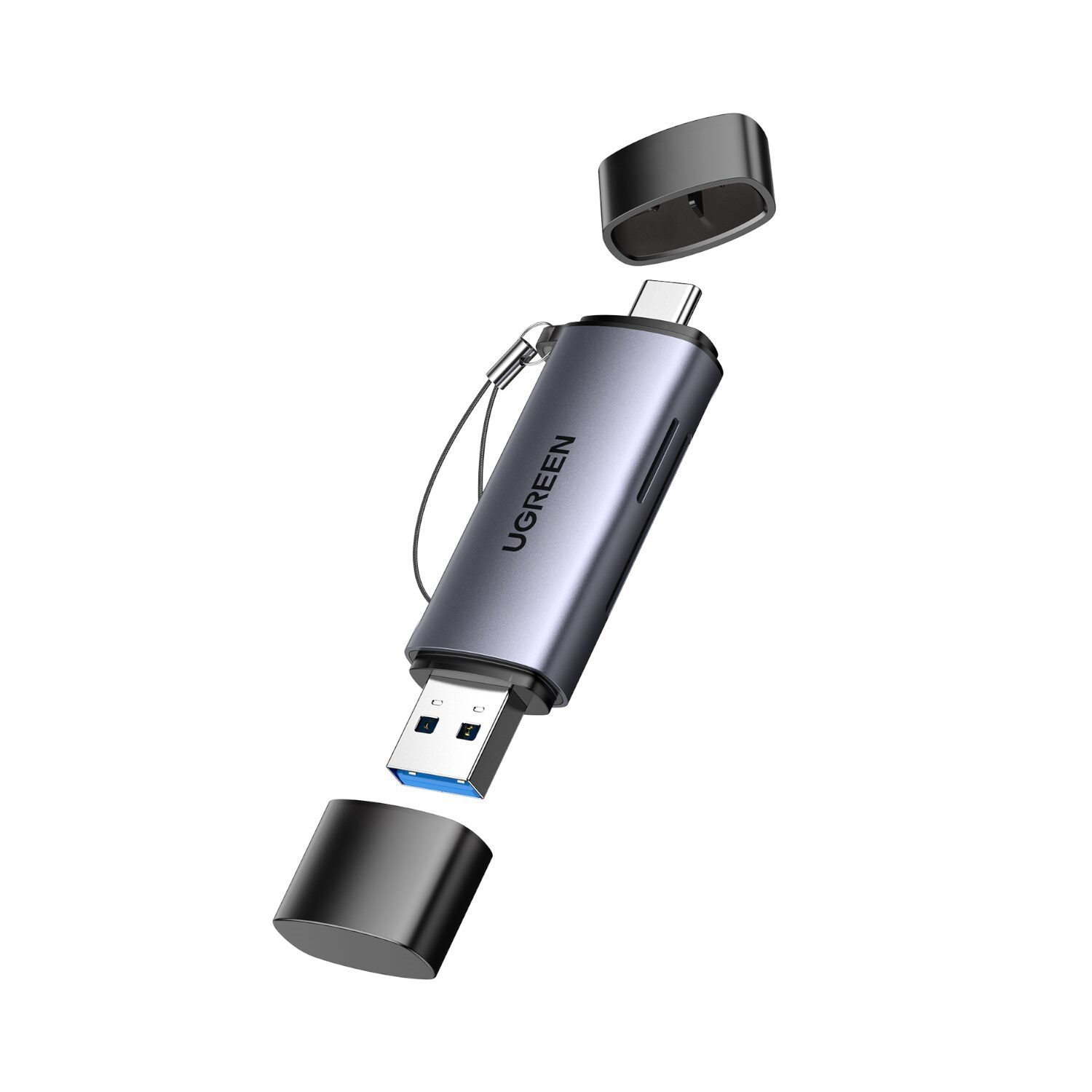 Ugreen CM185-50706 2-In-1 Otg Card Reader | Type-C | Usb-A - Silver