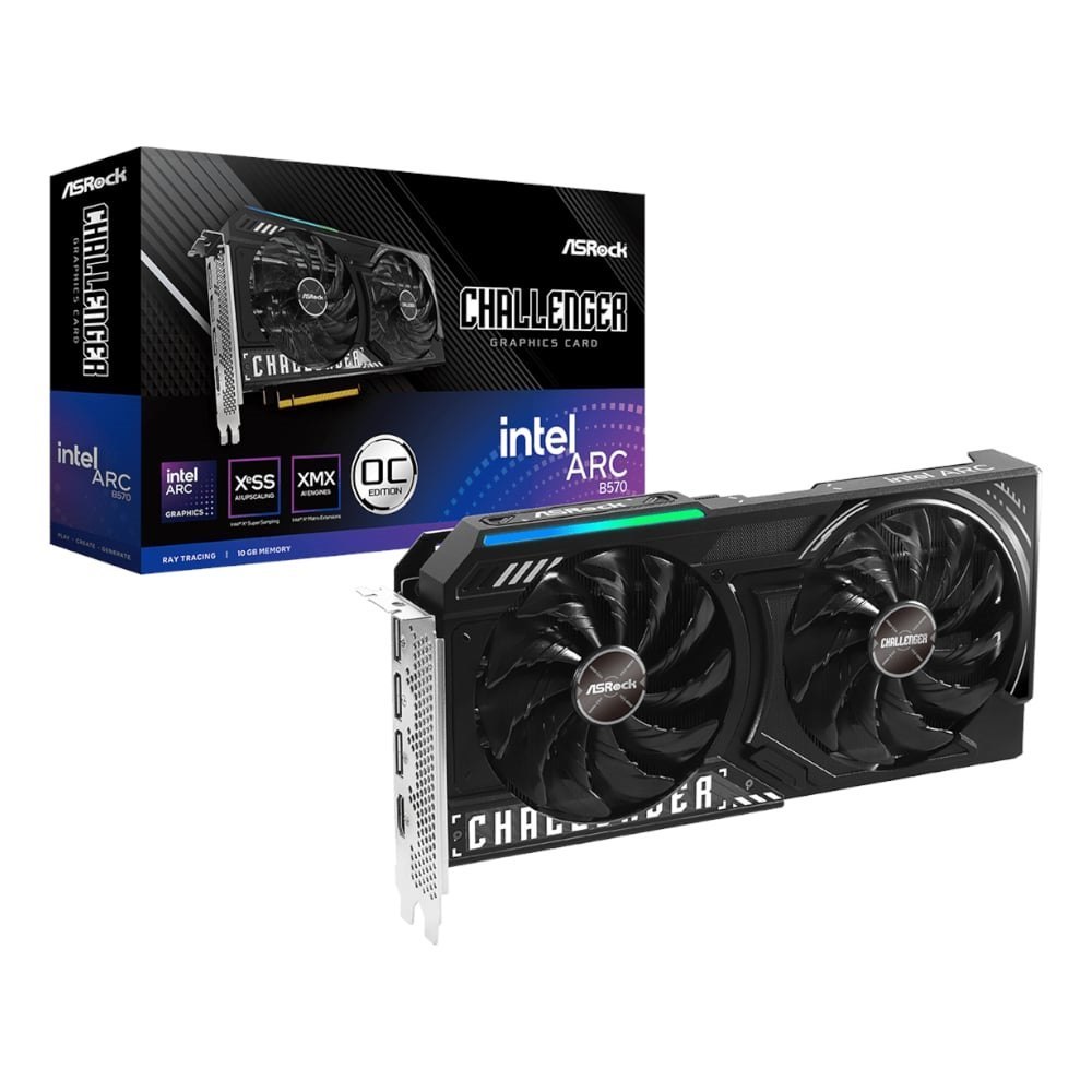 ASRock Intel Arc B570 Challenger Oc 10GB GDDR6 160-Bit Graphics Card