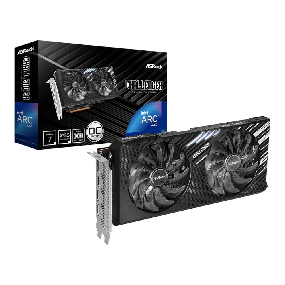ASRock Intel Arc A750 Challenger Se Oc 8GB GDDR6 256-Bit Graphics Card