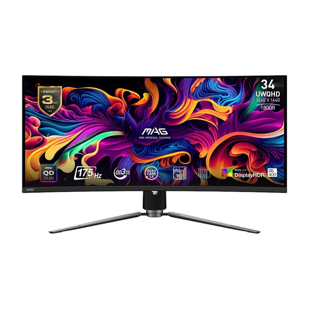 Msi Mag 341CQP Qd-Oled 34″ Uwqhd Curved Gaming Monitor