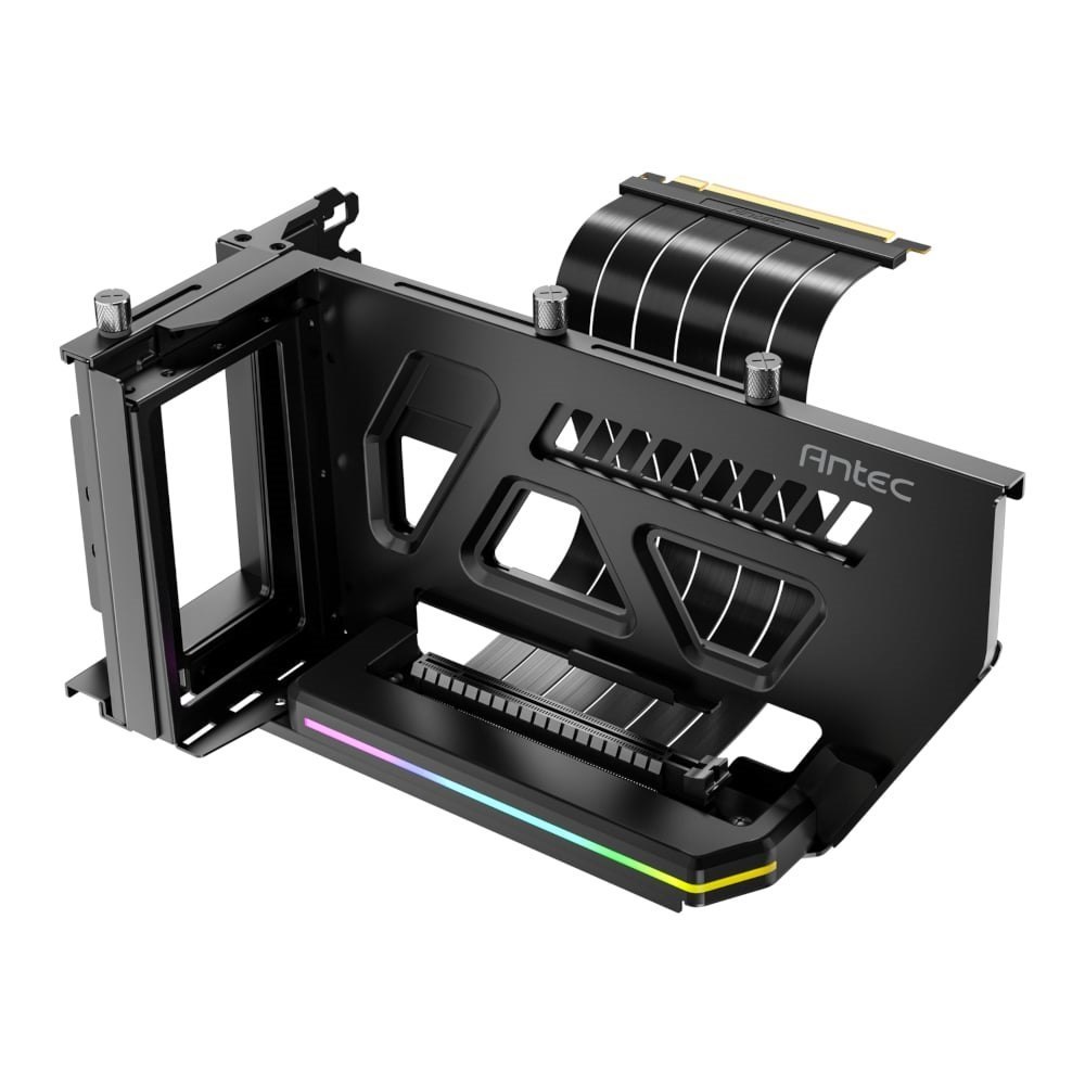 Antec Shift Argb Vertical Gpu Bracket With PCIe 4.0 Riser Cable - Black