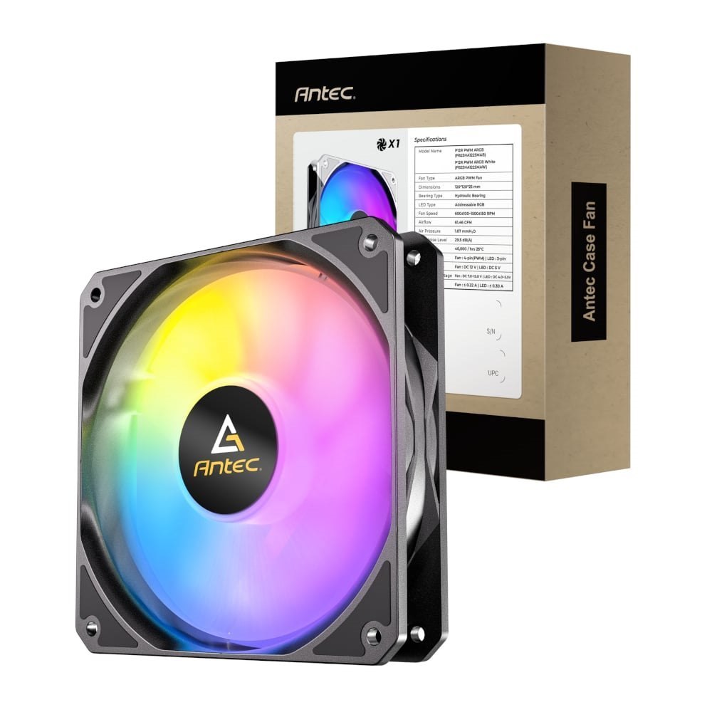 Antec P12 PWM 120MM Argb Reverse Case Fan - Black