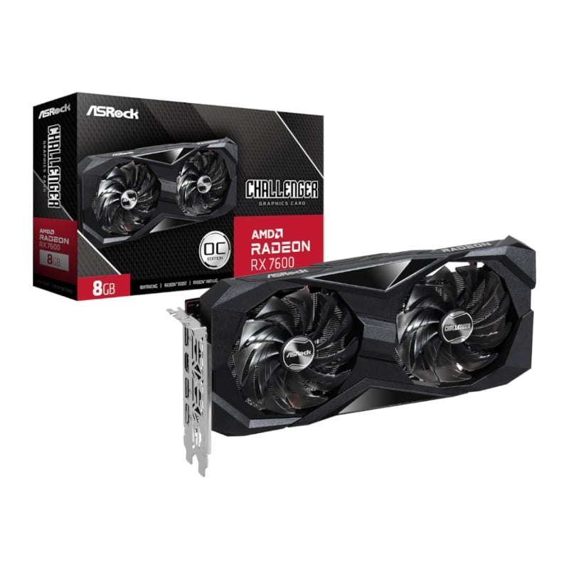 ASRock Radeon RX7600 Challenger 8G Oc GDDR6 128-Bit Graphics Card
