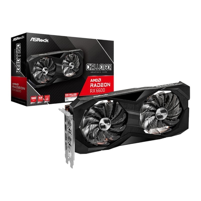 ASRock Radeon RX6600 Challenger D 8G GDDR6 128-Bit Graphics Card