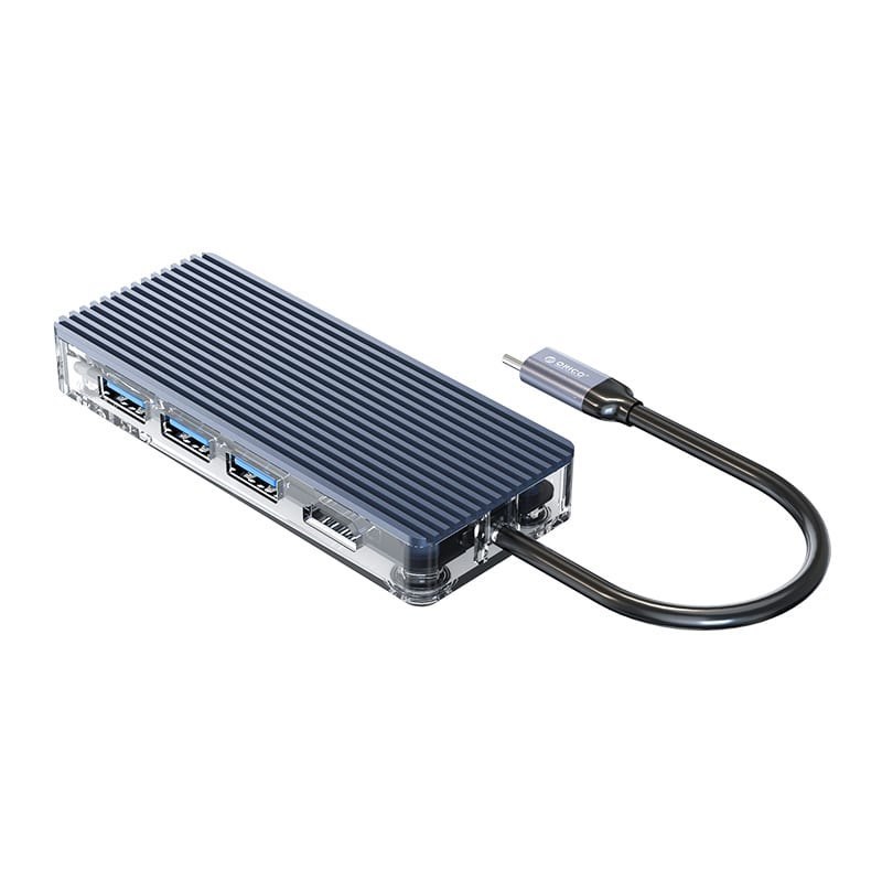 Orico 8 Port Type-C Transparent Hub - Grey