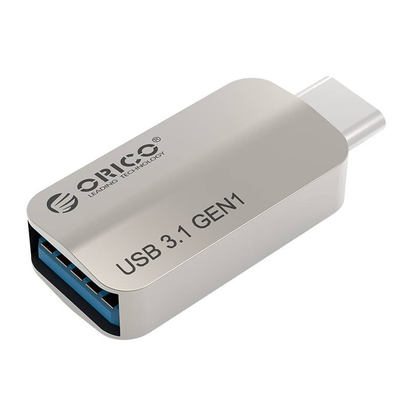 Orico Usb Type-C To Usb-A 3.1 ChargeSync On The Go Adapter - Silver