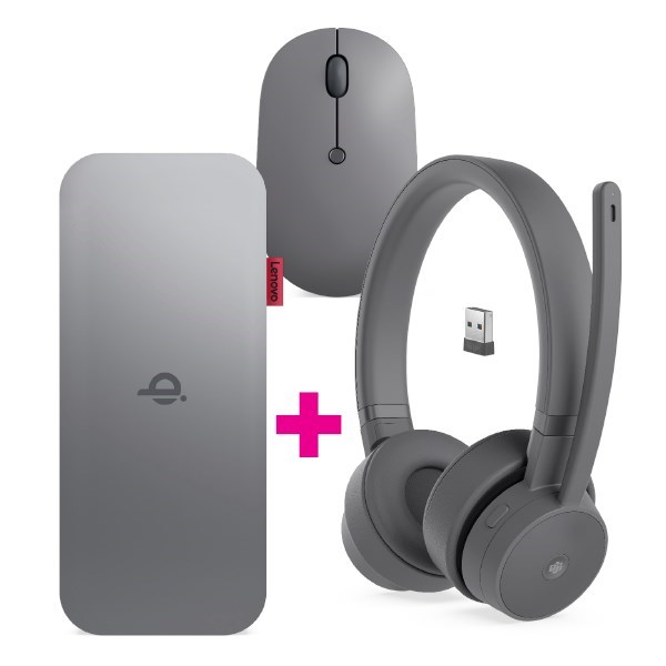 Lenovo Go Wired Anc Headset + Wireless Mobile Power Bank + Wireless Mouse Bundle
