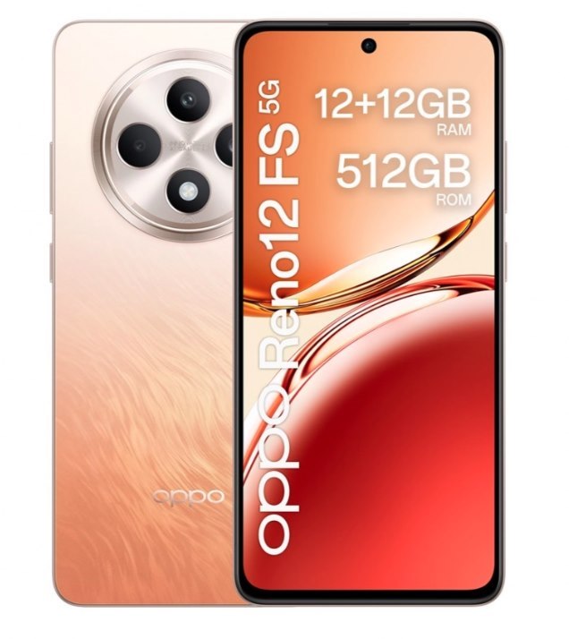 Oppo Reno 12FS 5G, 12GB Ram, 512GB Rom, 2400X1080 Pixels, 32MP Front Camera, Amber Orange