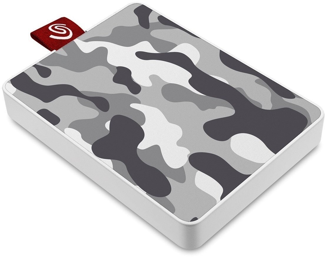 Seagate One Touch STJE500404 500 GB Portable Solid State Drive - External - Camo Gray, White