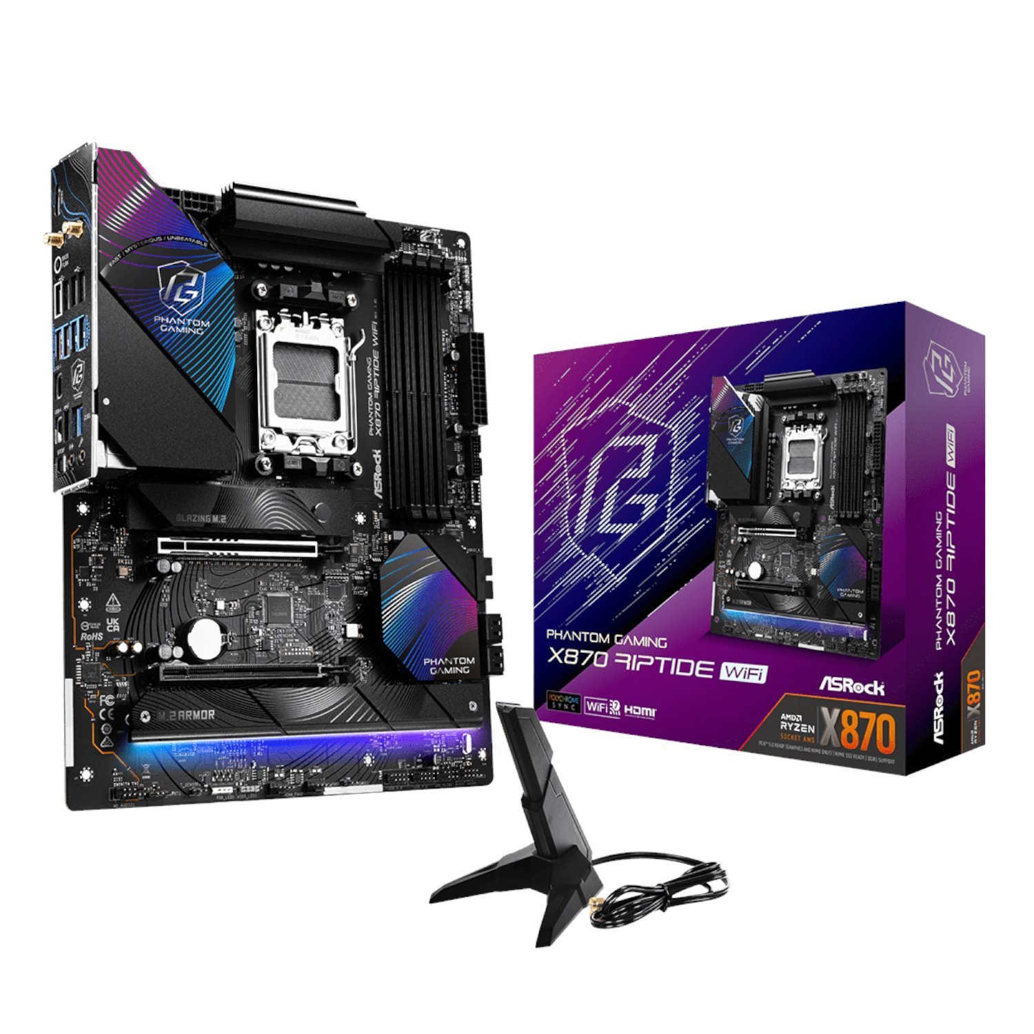 ASRock X870 Riptide Am5 Wi-Fi Phantom Gaming Motherboard
