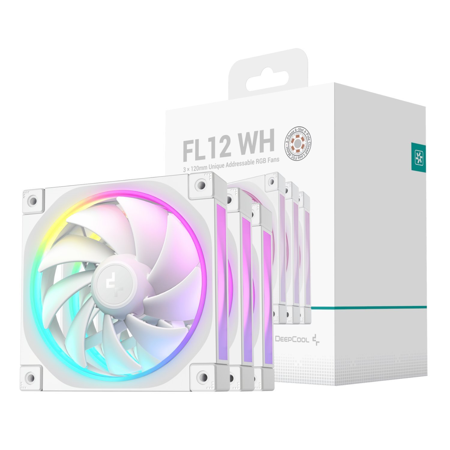 DeepCool FL12 3-In-1 Argb 120MM Fan 3 Pack - White