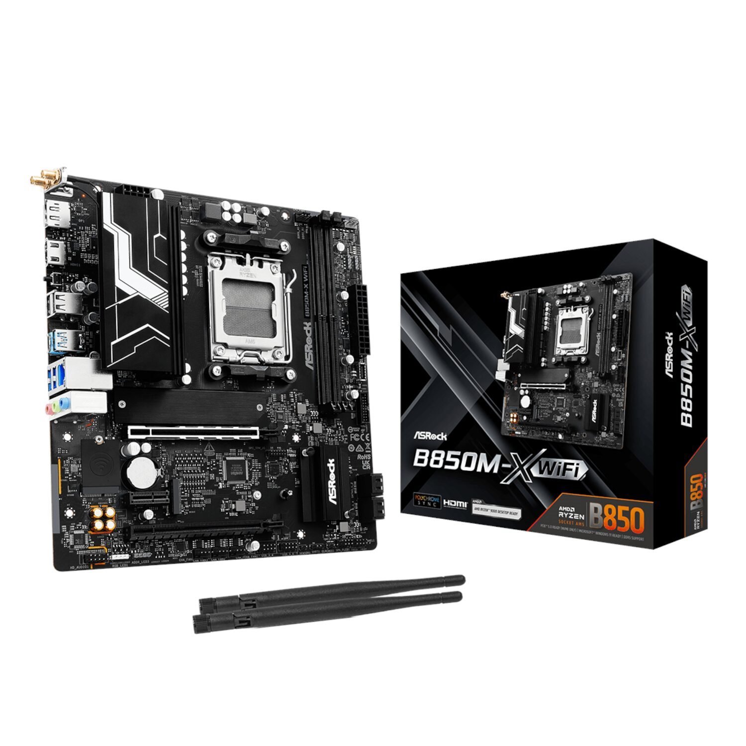 ASRock B850M-X WiFi Am5 Micro Atx Motherboard (DDR5 PCIe 5.0 Wi-Fi 6E)