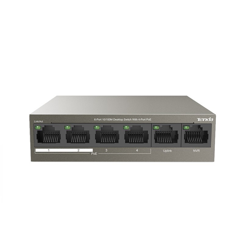 Tenda 6-Port Fe Switch With 4-Port Poe