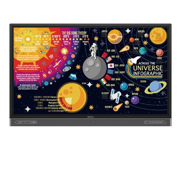 BenQ RP6502 Interactive Flat Panel / 65"/ 16:9/ 3840 X 2160/ 1200:1/ 6MS/ 20 Point Usb Multi Touch/ Vga, Hdmi, DP/ Speakers/ Android