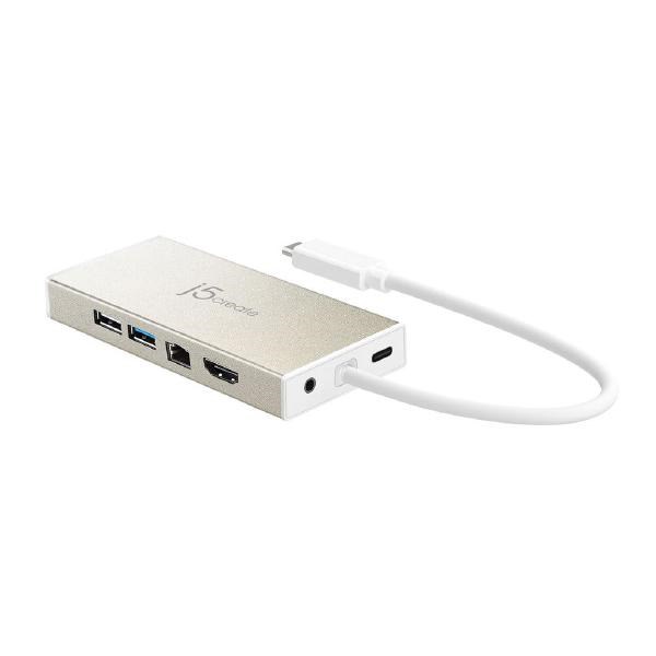 J5create JCD376 Usb-C 3.1 Type-C Mini Dock (Adapter Usb-C To Hdmi &Amp; Vga, 1 X Usb-C, 2 X Usb-A, Gigabit Ethernet Port)
