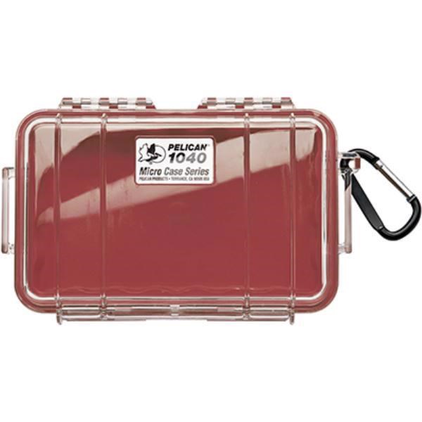 Pelican 1040 Micro Case - Clear With Red