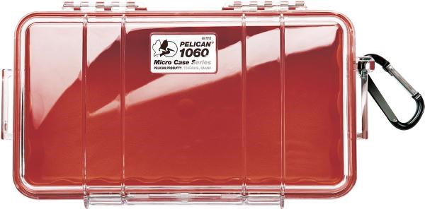 Pelican 1060 Micro Case - Clear With Red