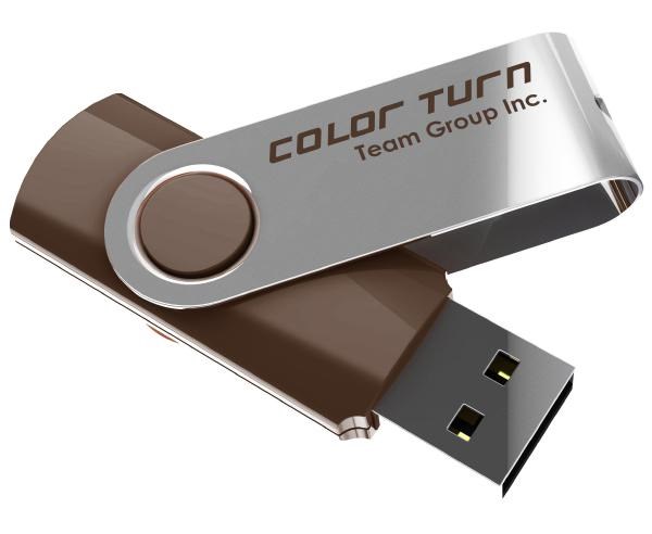 Team Group Usb Drive 8GB, Colour Turn, Usb2.0, Brown &Amp; Silver, Rotating, Capless, 15MB/s Read*, 11G, Lifetime Warranty