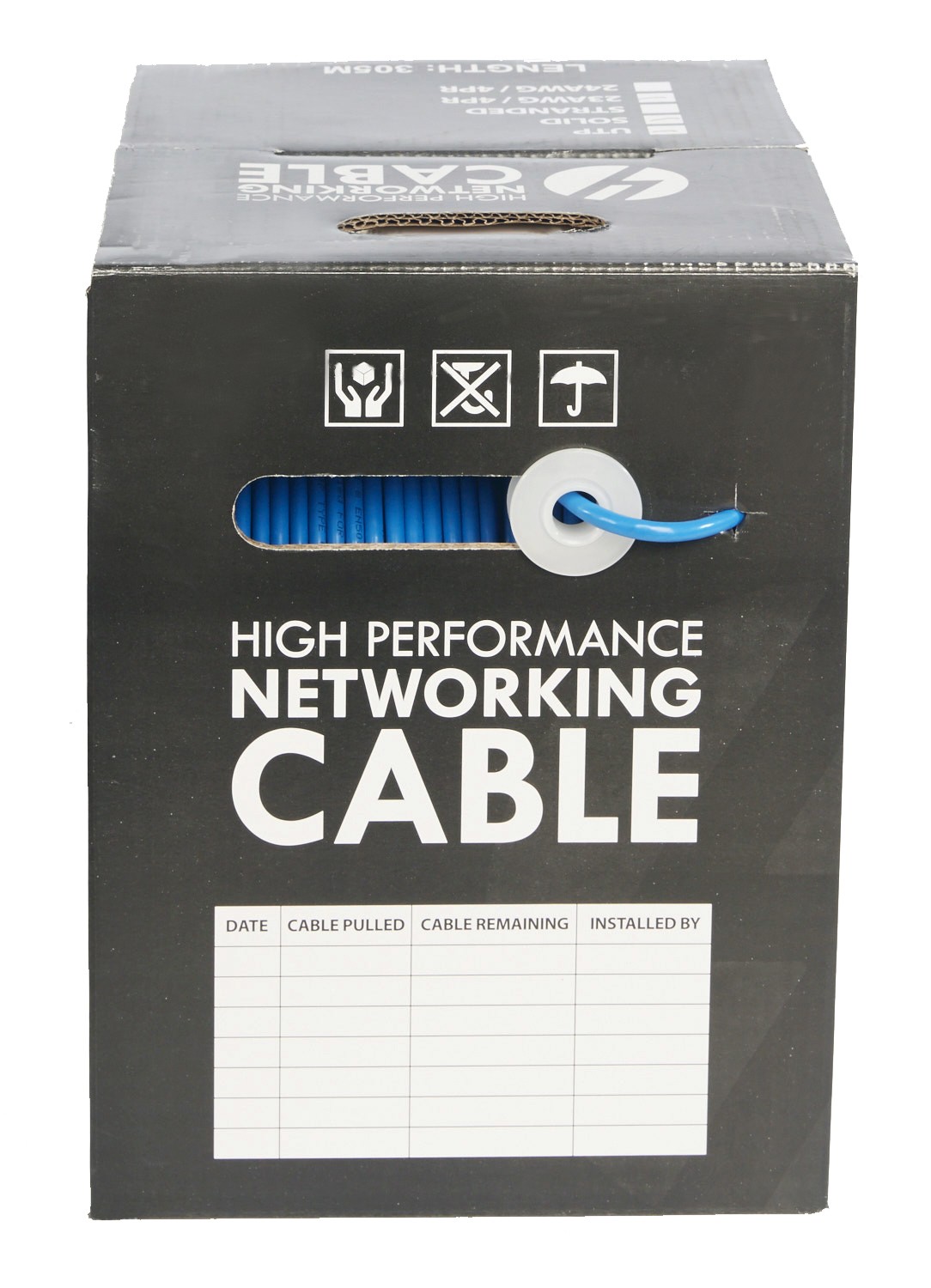 4Cabling Cat 6 LSZH Lan Ethernet Cable 305M - Reel Box: Blue