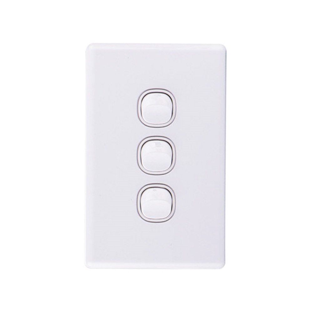 4Cabling 4C | Elegant Wall Switch 3 Gang 250V 16A - Vertical