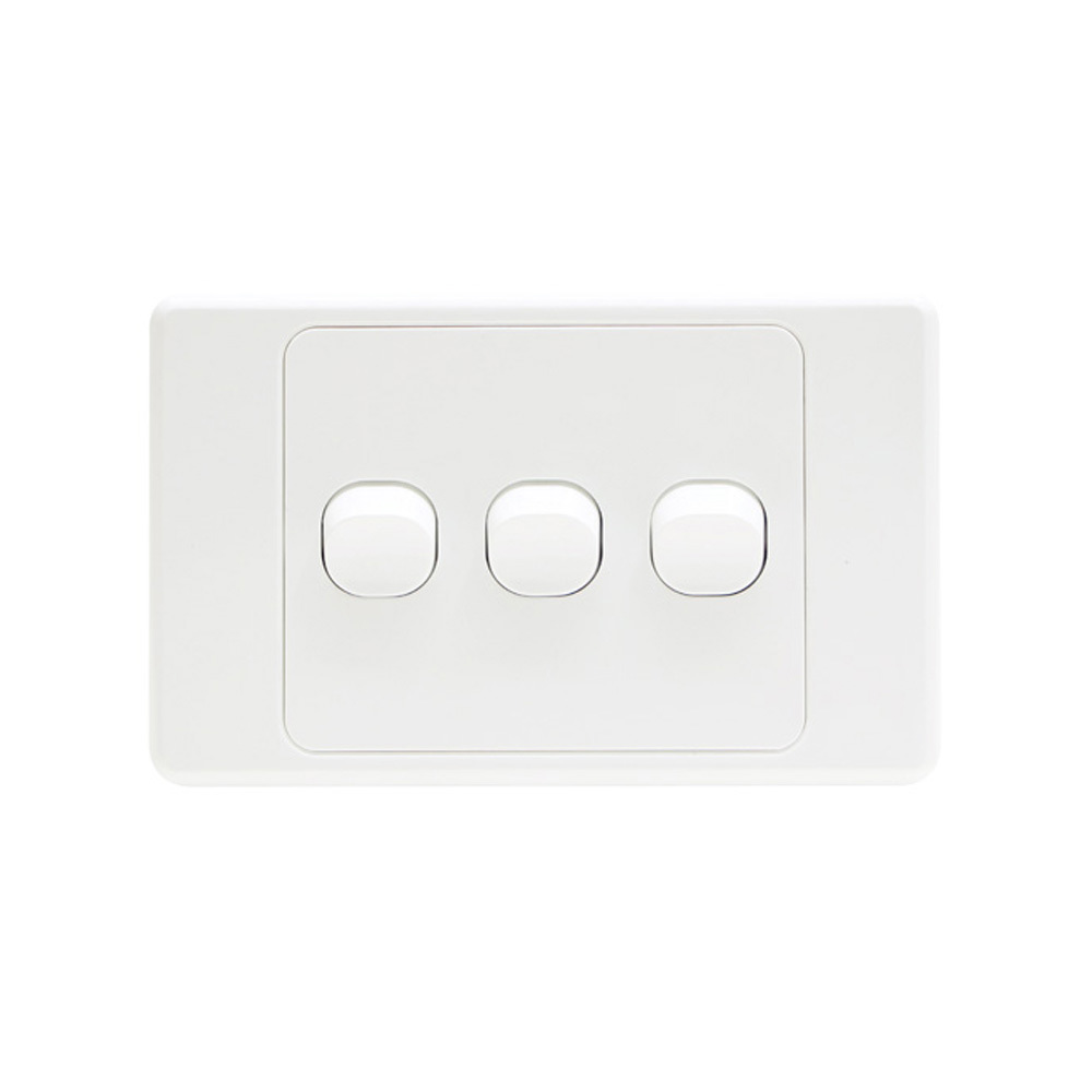 4Cabling 4C | Ultima 3 Gang Switch 250V 16Ax - Horizontal